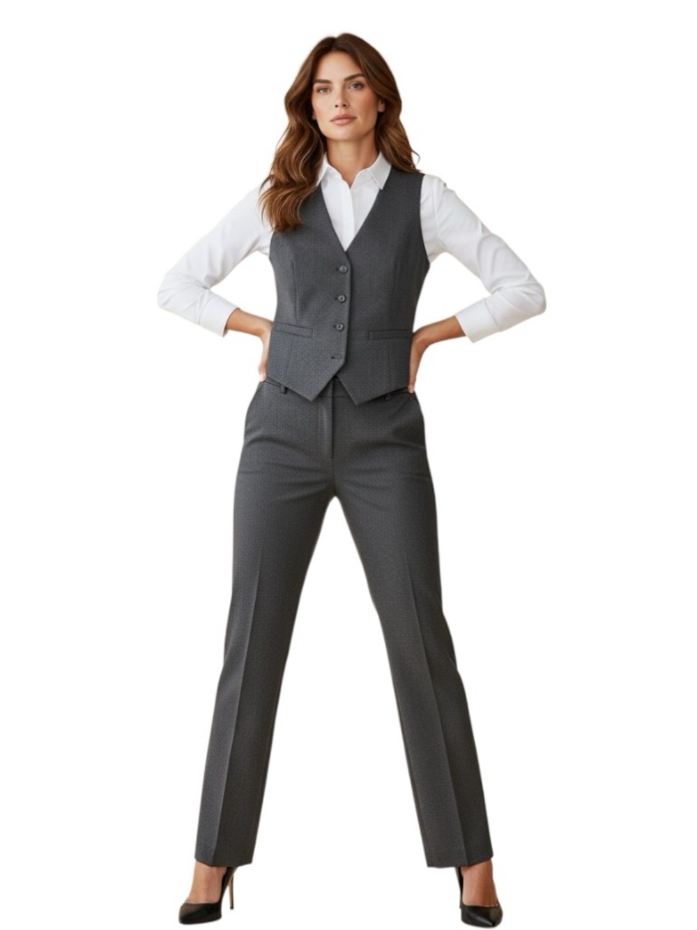 Talbots Signature Women’s Grey Petite 12P Straight Leg Trousers